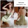 2024 Women's Sexy Ice Silk Lace Nightdress with Stylish Back