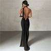 European and American Style Summer Women's Sexy Backless Hanging Neck and Buttocks Wrapped Slim Fitting Evening Dress Dress