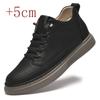 Fashion High Quality Leather Shoes Height Increase of 5cm Inside Outdoor Casual Hiking Short Boots Winter Sports Work Elevator Shoes