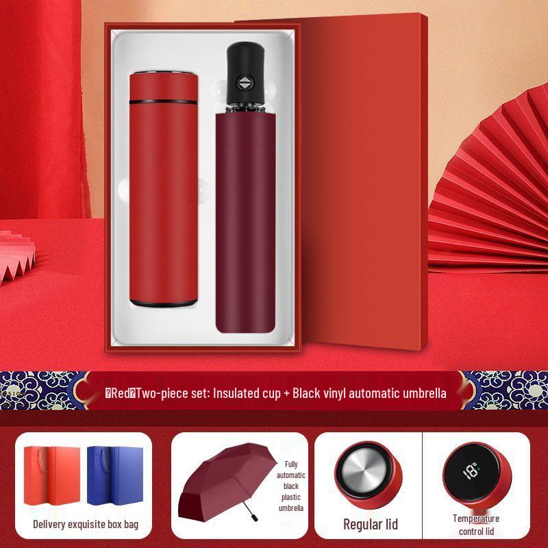 Festival-Geschenkset für Unternehmen: Bürobecher, Regenschirm, Thermoskanne, Nagelsouvenir
