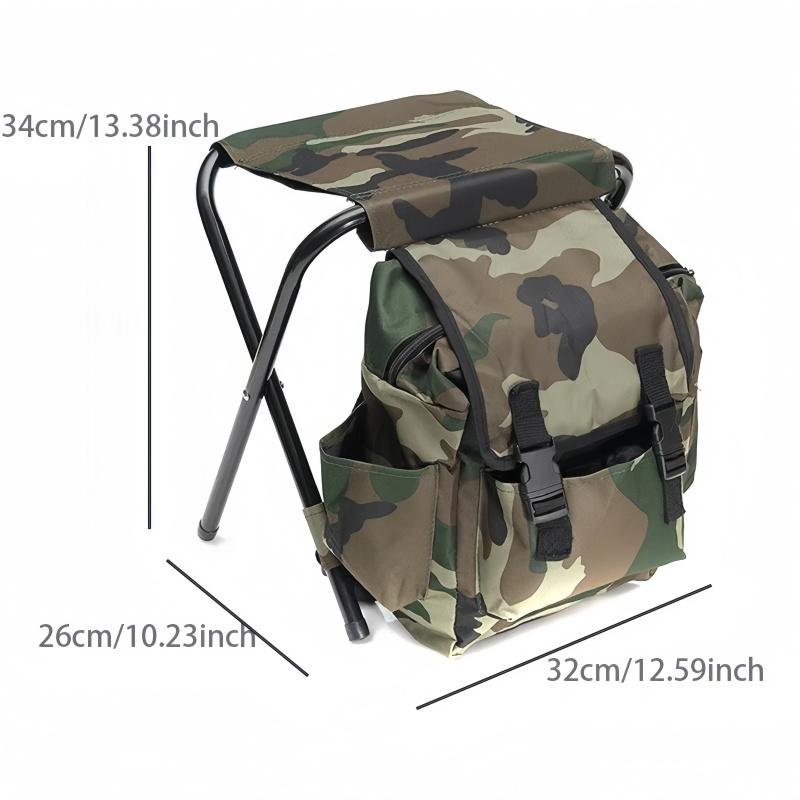 2 in 1 Portable Foldable Backpack Chair Light Fishing Stool Outdoor Mountaineering Bag Camping Traveling Hiking Equipment