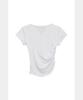 ETRE AU SOMMET Modern Square Shirring Tee (White)