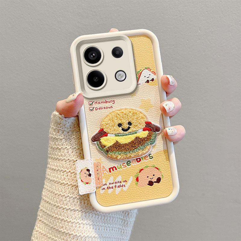 KEYSION Cartoon Niedlich Plüsch Stickerei Hülle für Xiaomi POCO X6 mit Lanyard Silikon Stoßfest Handyhülle für Redmi Note 13 Pro 5G