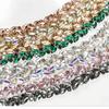 1Yard/90cm Rhinestone Border DIY Multi-color Crystal Diamond Ribbon Versatile Self-adhesive Rhinestone Chain