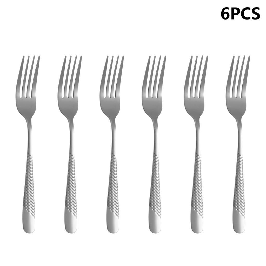 4/6/16/24-teiliges Edelstahl-Besteckset Serie Diamant silbernes Besteck inklusive Messer, Gabel und Löffel Westliches Besteck