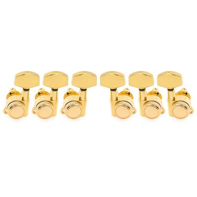Musiclily Pro L3R3 Locking Tuning Gear Large Hex for Gold Pegs, 181 Ratio, Buttons, 45° Screws, Acoustic/Electric Guitars,