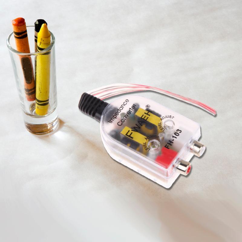12V Universal Car Stero Radio Speaker High To Low RCA Line Audio Impedance Car Impedance Converter Free Drop Converter