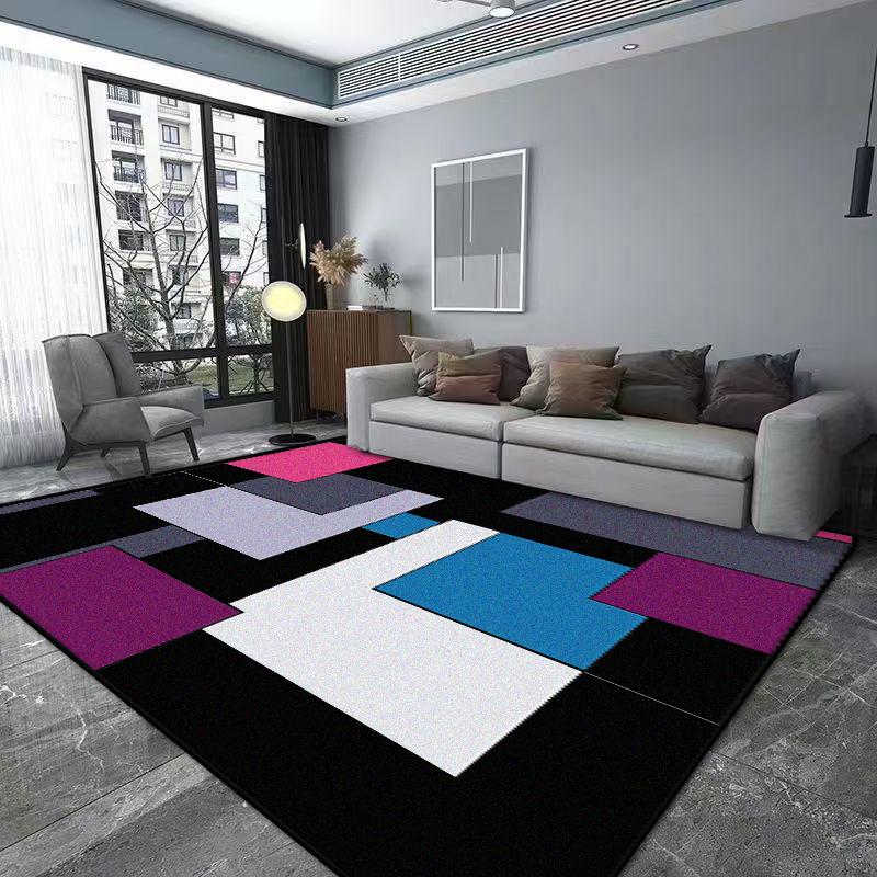 Modern Geometric Carpet Flannel Living Room Home Luxury Nordic Decor Home Large Area Mat Bedsdie Washable Bedroom Rug Lounge