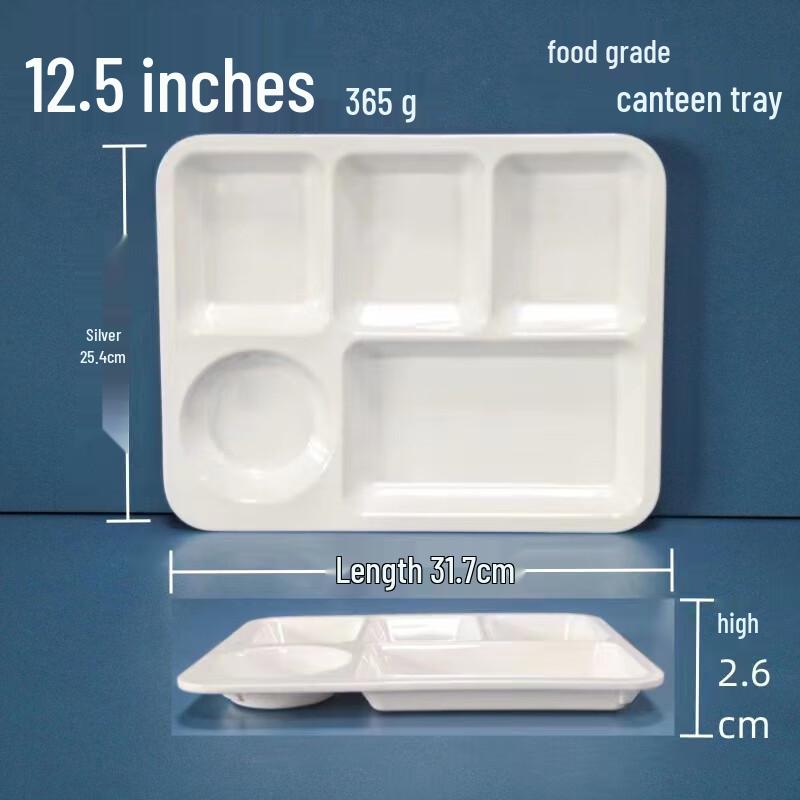 Commercial Melamine Rectangular Divided Meal Tray