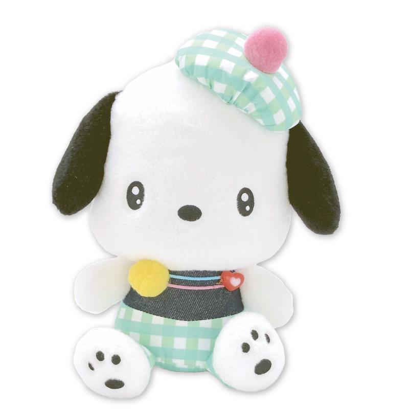 Sanrio Gingham denim Pochacco S plush character toy