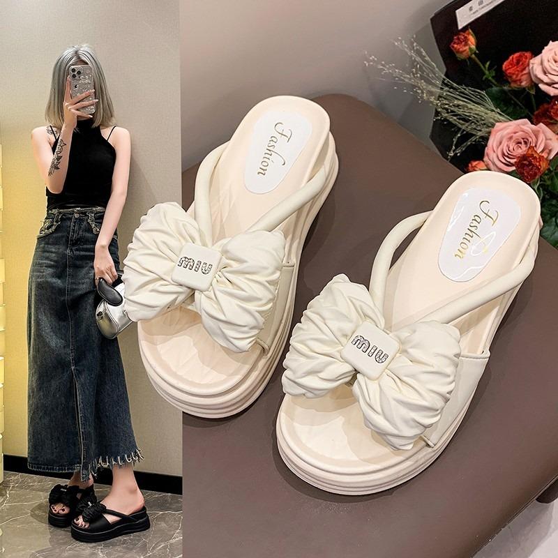 Мода 2024 Лето Новые женские тапочки Обувь Модные Открытые Носки Толстая Подошва Открытый — фото 3