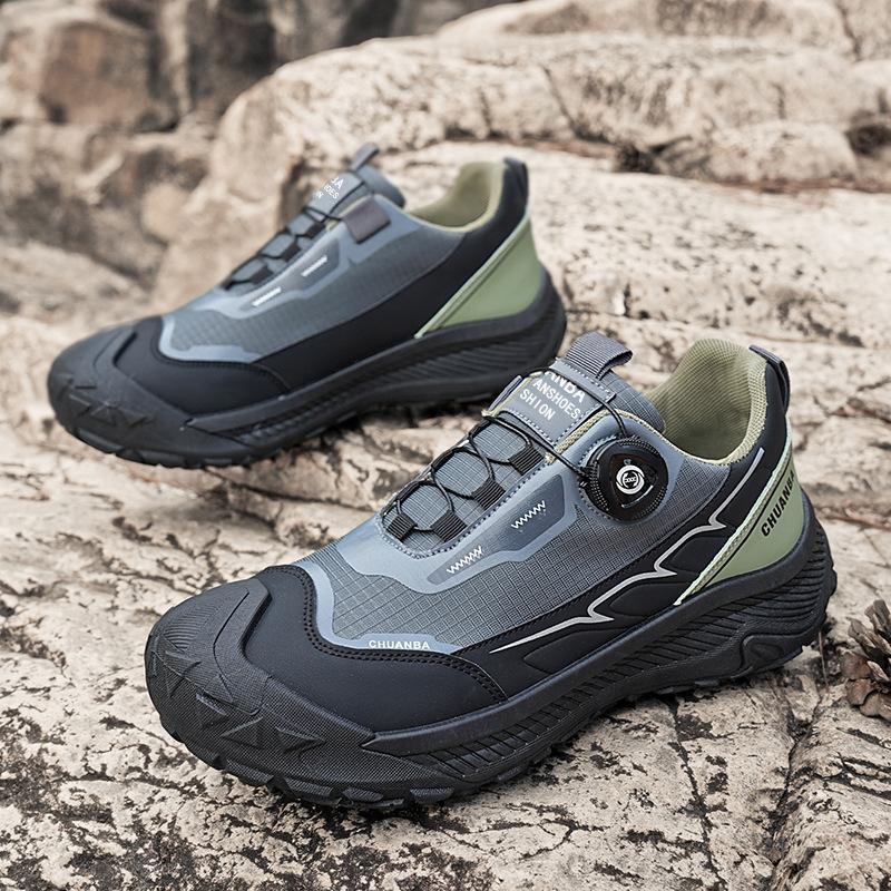 New spring breathable non-slip casual sports shoes outdoor rotating button labor protection mountaineering shoes