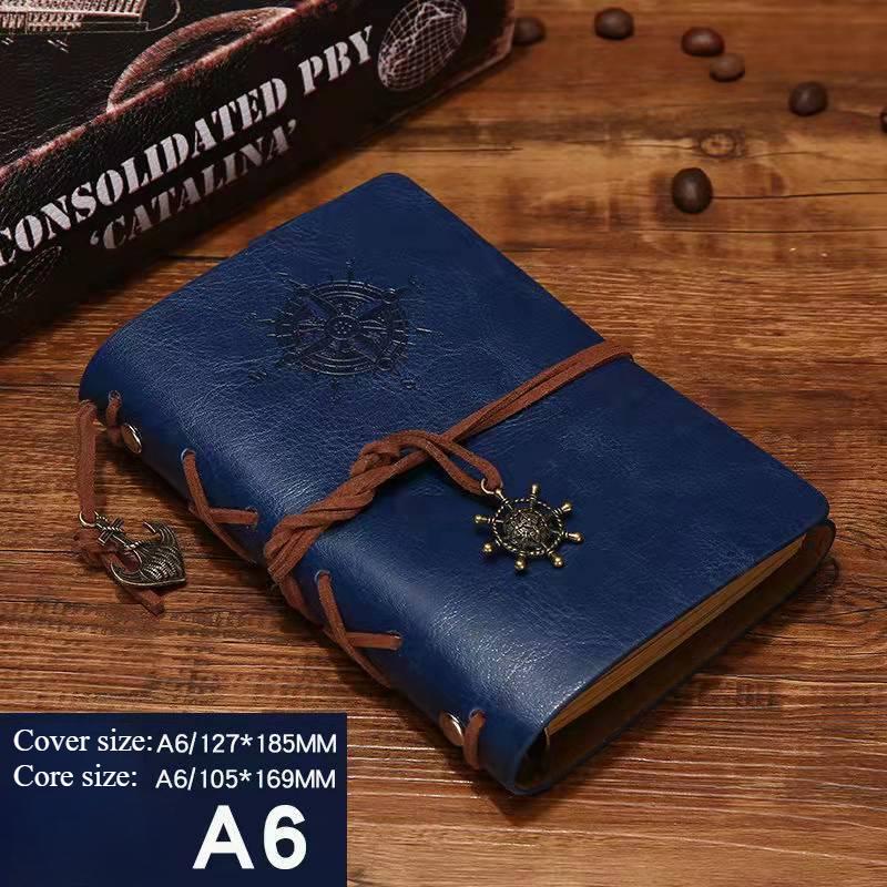 

Портативний ретро-блокнот і вишуканий креативний м’який шкіряний блокнот з розкладними аркушами 1 PC синій