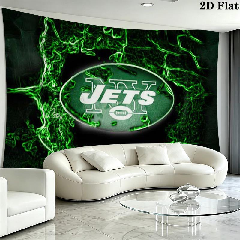 New york jets Logo Wall Tapestry Aesthetic Wall Hanging Printed Fabric Blanket Decorative Tapestries for Bedroom Living Room Home Decor
