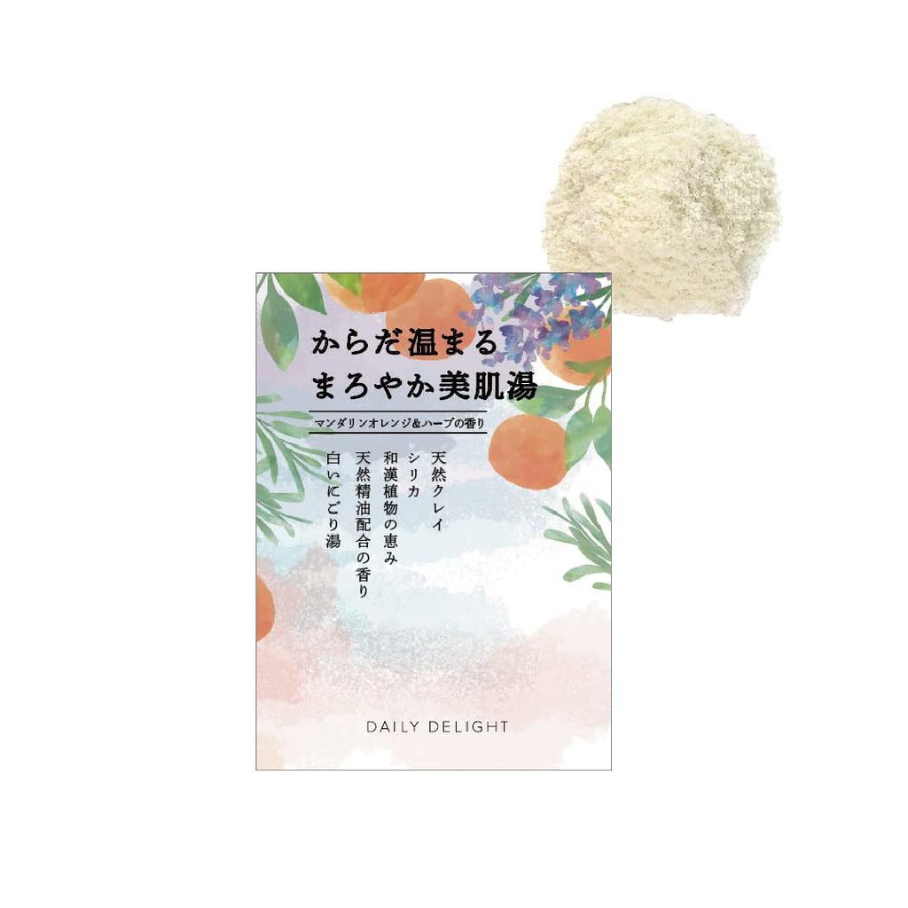 Global Product Planning Daily Delight Mandarin Orange 50g Additive with Silica and Essential Body-Warming, Mellow, Skin-Beautifying Bath, & Herbs,