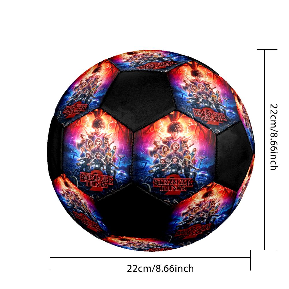 stranger things Indoor Soccer Ball Colorful Machine Stitched PVC Size 5 Team Training Competition Ready Durable High-Bounce Cool Sports Gift