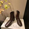 Fashion New Autumn Winter Split Leather Women Boot Shoes for Women Square Toe Fashion Boot Handmade High Heels Boots Zapatos De Mujer