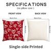 4Pcs Valentine'S Day Pillow Cover, Romantic And Sweet Valentine'S Day Love Flower Printed Sofa Decorative Cushion Cover