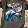 Retro Dugong Moon Shirt, Vintage Manatee Celestial Tee, Aesthetic 90s Sea Cow Art, Cottagecore Ocean Graphic Tshirt, Mystic Marine Life Gift