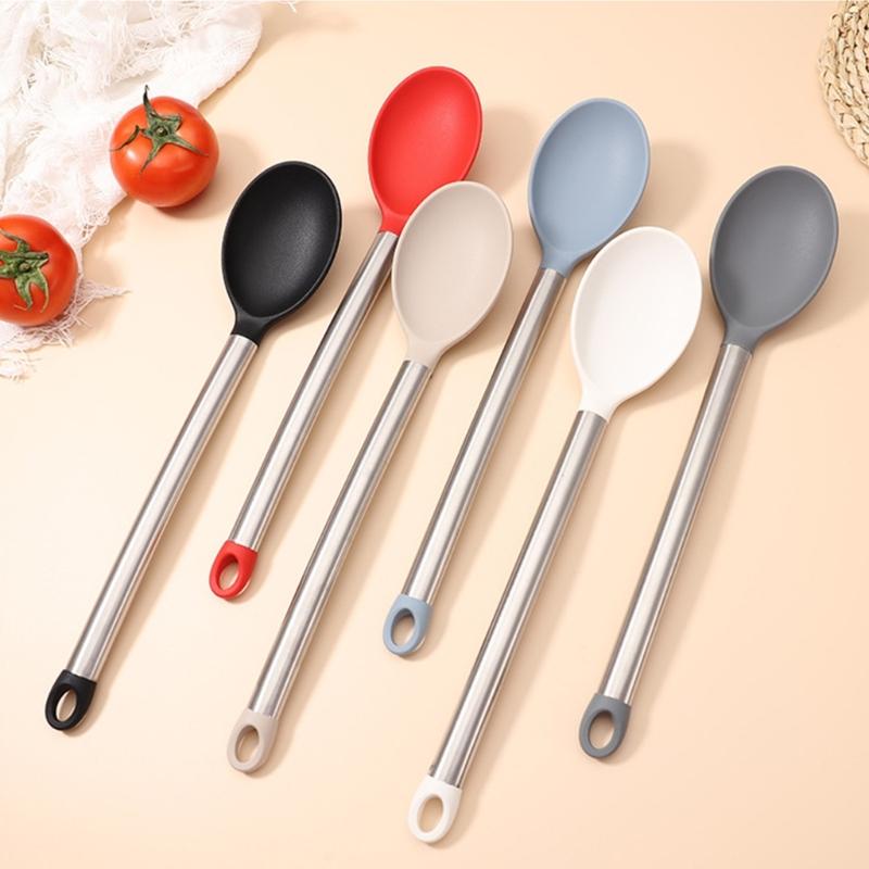 Leak Proof Silicone Serving Spoon Feature Full Seal Design for Spill Proof Transfer of Soups Sauces and More In Kitchen