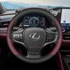 37-38cm Nappa Leather Two-tone Sporty Car Steering Wheel Cover Fits Lexus RX ES LX GX LS TX GS Car Interior Accessories