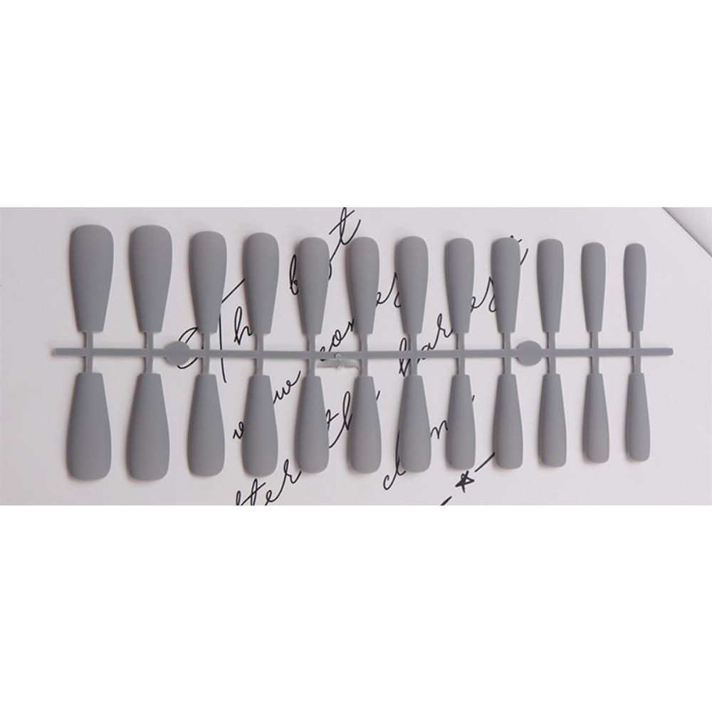 24pcs/set DIY Quick Nails Lengthened Ballet Matte T-shaped False Nails Multi-color Strips Finished Wear Manicure
