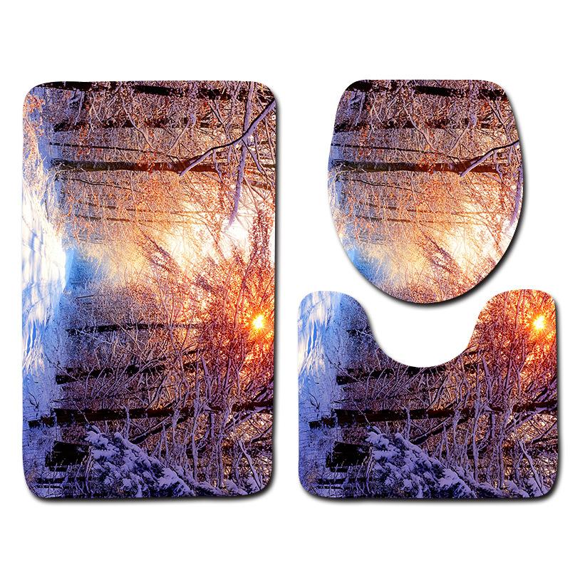 Bathroom Floor Mat Bathroom Mat Toilet Three-Piece Set