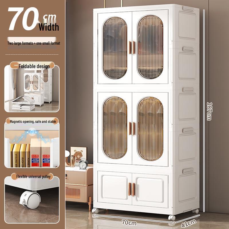 No-Installation Child's Wardrobe: Durable, Multi-Layer Folding Storage Cabinet