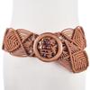 Ethnic Handmade Wax Rope Belt with Wood Buckle and Beads