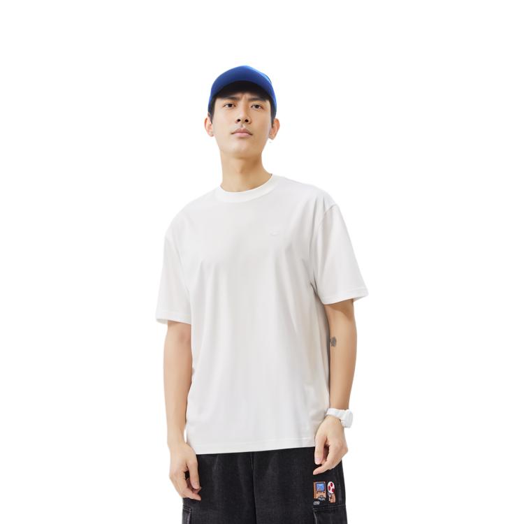 Nike T Shirts Men's White Crew Neck Moderate Straight Fit CV0559-121