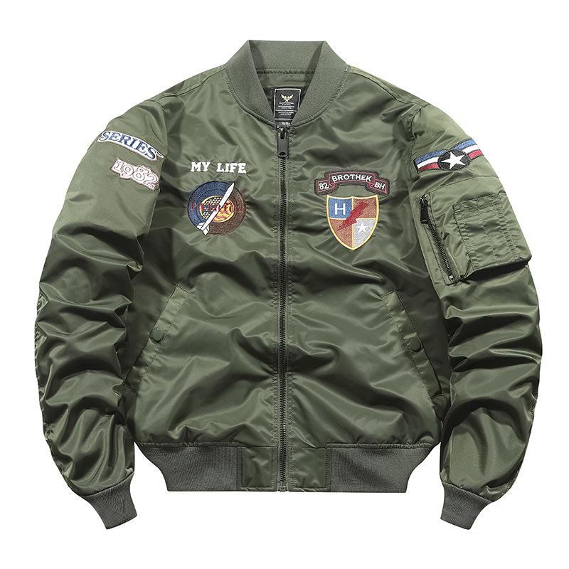 Men's MA1 Air Force Flight Jacket: Spring/Autumn Baseball Collar Workwear Coat