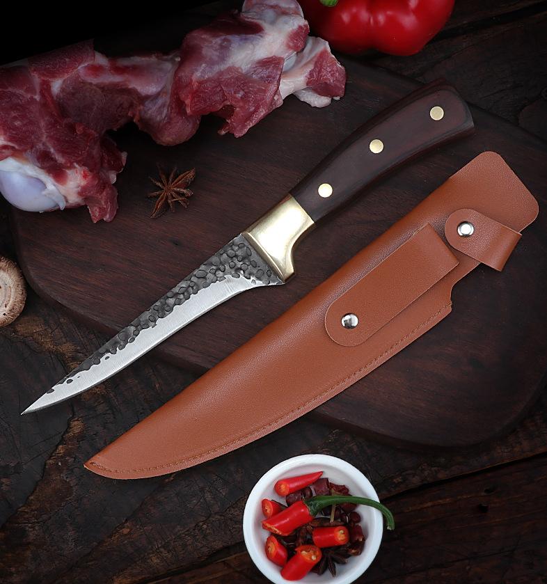 3pcs Forged Sharp Butcher Knife Boning Knife Slicing Knife with Knife Cover Multifunctional Kitchen Knife Set