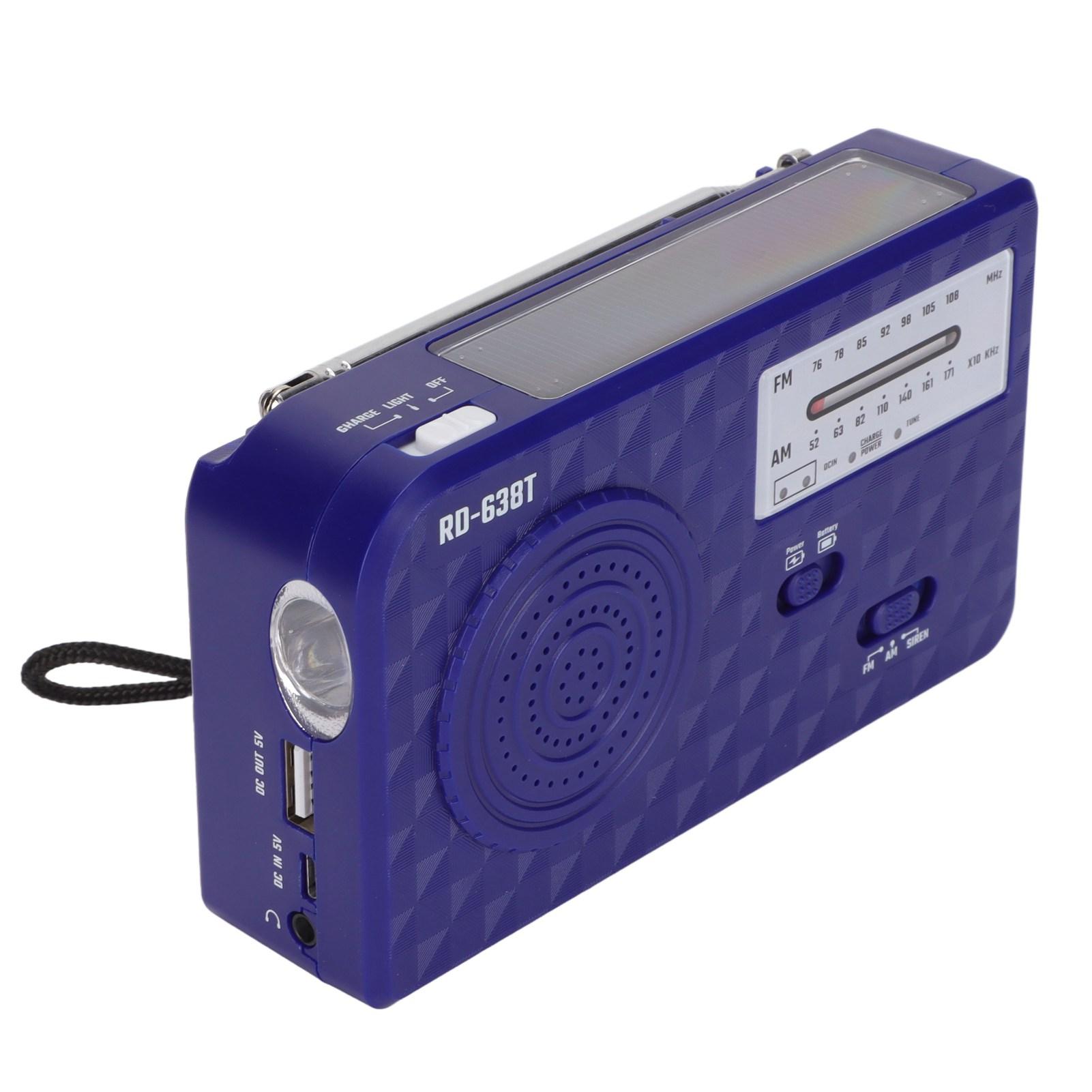 

RD‑638T Ручной фонарик с радиоприемником, многофункциональный портативный аварийный метеорологический радиоприемник на солнечной батарее с