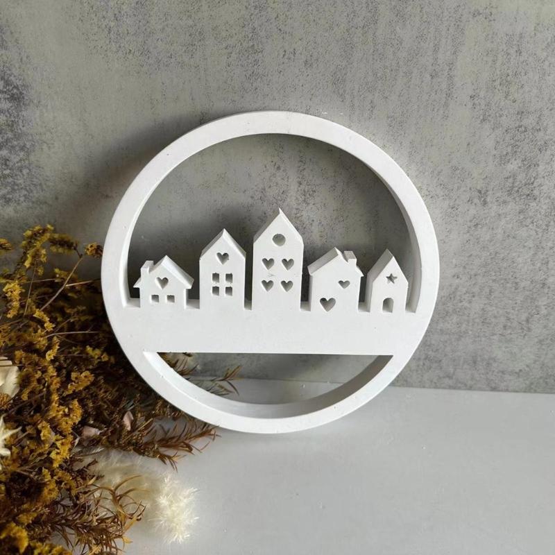 Handmade House Shaped Silicone Mold Eye Catching E House Decorations Silicone Mold Ornament Crafting Resin Mold