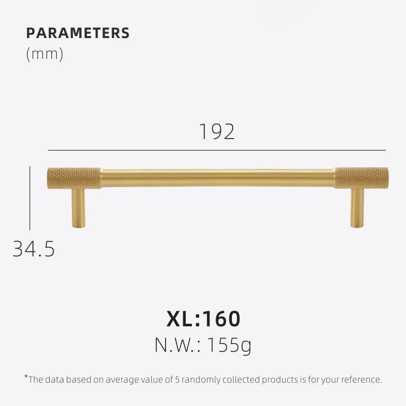 Dooroom Brass Knurling Furniture Handles Long Round Modern Pulls Cupboard Wardrobe Dresser Shoe Box Drawer Cabinet Wine Bar Knob