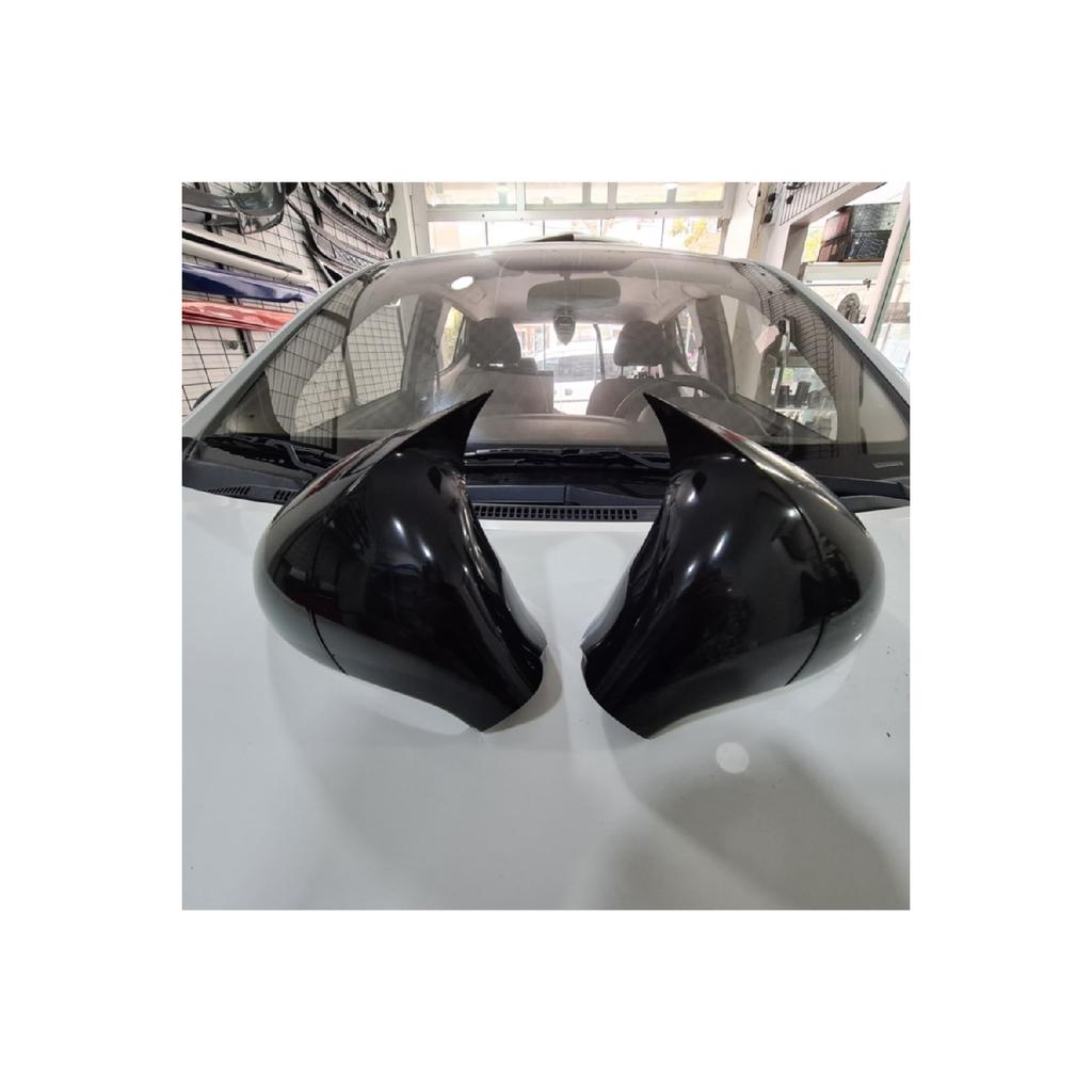 FOR Peugeot 207 Bat Batman Mirror Cover Piano Black Glossy Black Abs Plastic Pejo 207 2006 2012