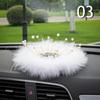 INS Decor Pink/White Feather Pearl Car Anti-slip Mat Console Ornament Storage Pad Cute Auto Accessories Female Car Interior