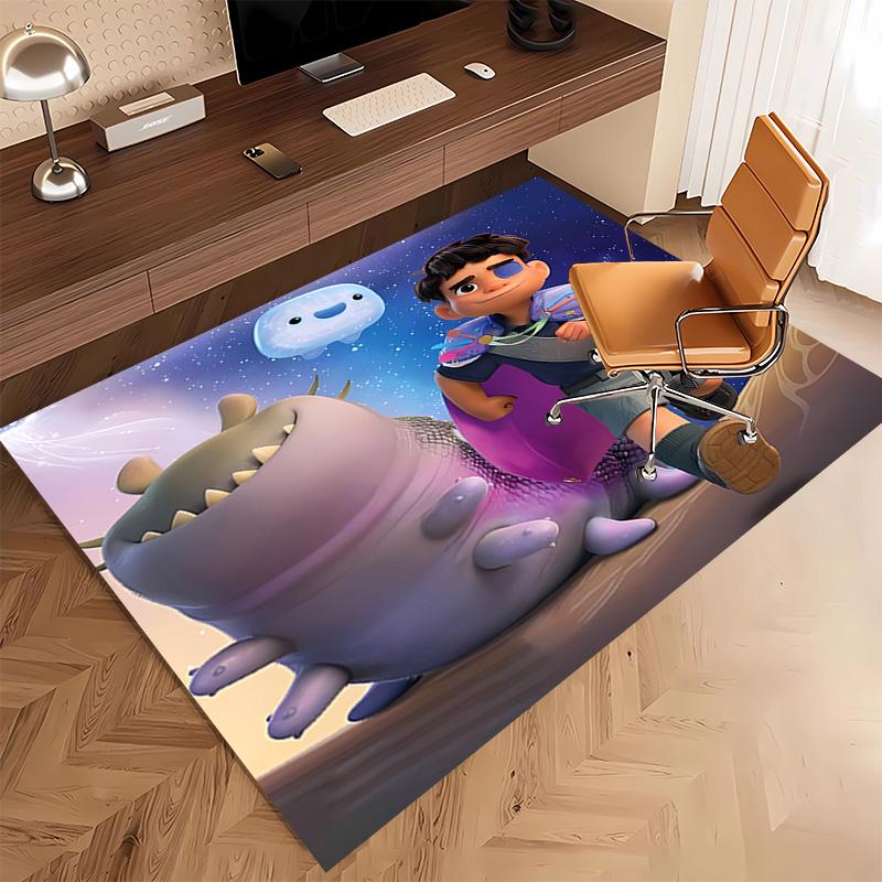 1pc Elio Ooooo & Glordon1 Print Area Rug - Soft, Washable Non-Slip Indoor Mat, Living Room, Home Office Decorative Rug,Office Decorative
