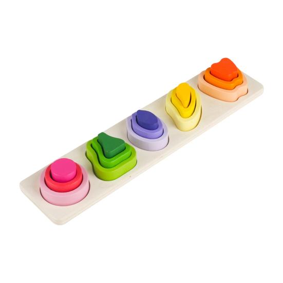 Kids Stacking Building Block Toy Toddlers Boys Girls Geometric Shapes Sorting Color Learning Fine Motor Skills Educational Building Block Toy
