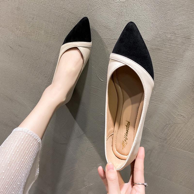 Pointed Single Shoes Women's Flat-soled New Soft-soled Doudou Shoes Large Size 41-43