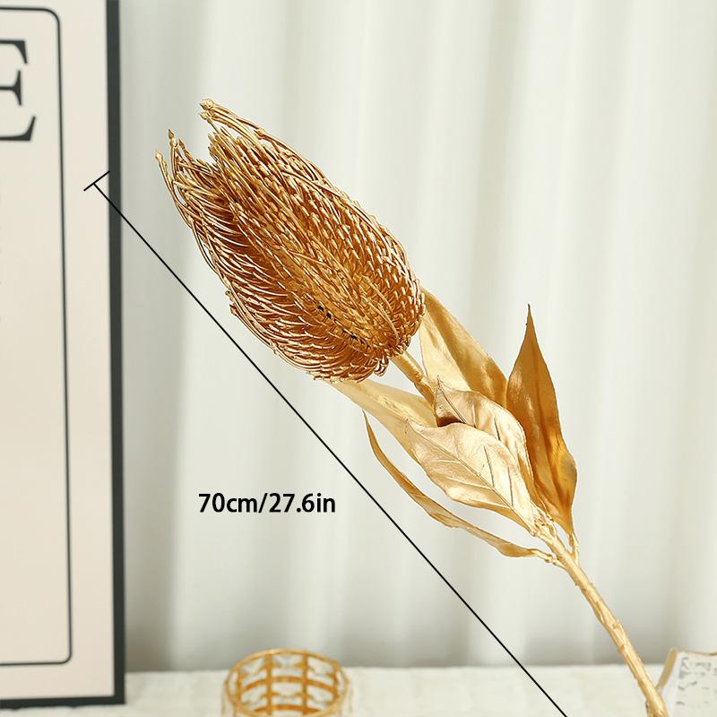 Artificial Flower Golden Christmas Flower Fake Flower Plant Christmas Decoration New Year Party Living Room Table Home Decor