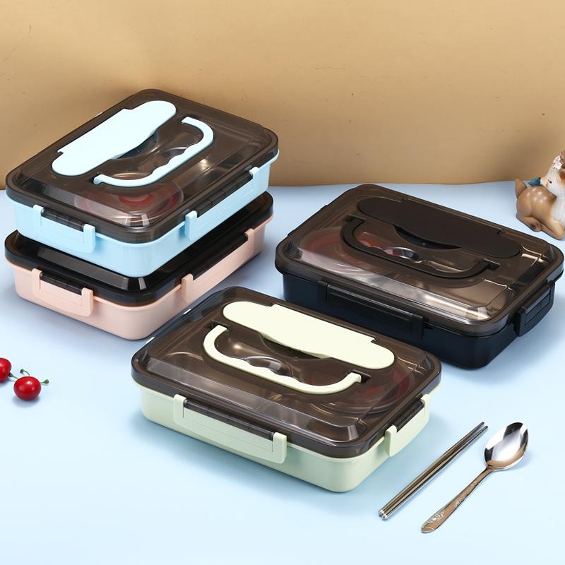 304 Stainless Steel Bento Box - Portable, Microwave-Safe Lunch Container for Office, School, Camping