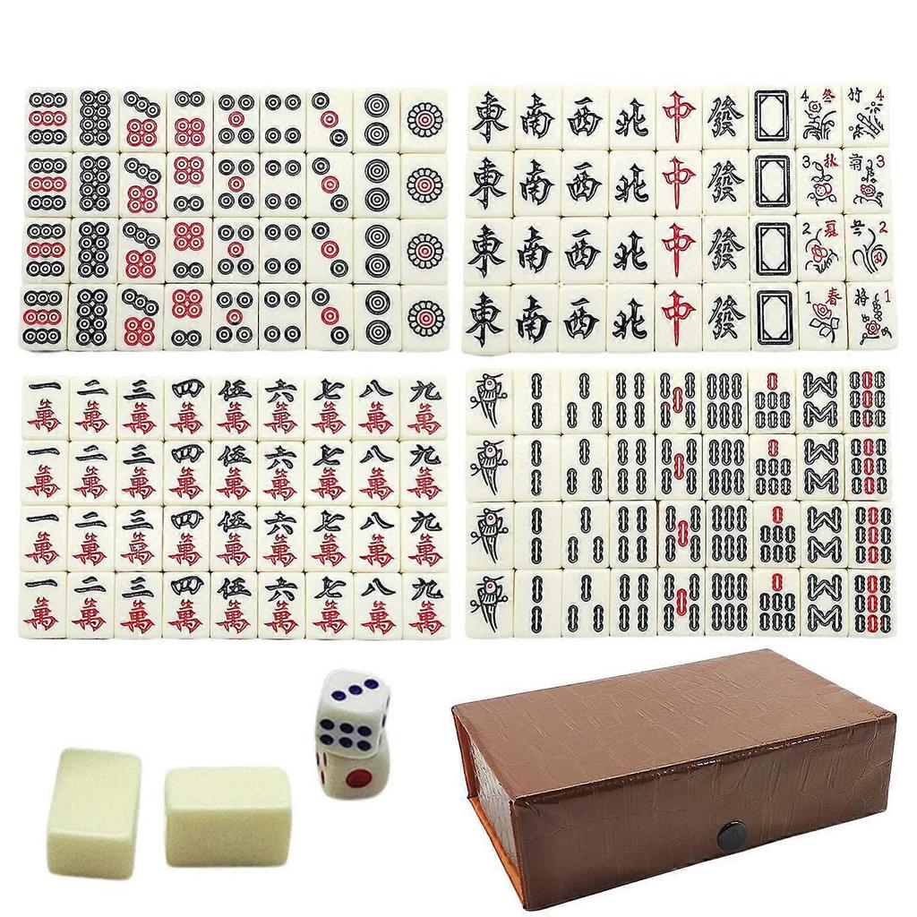 Hračky Mini přenosné Mahjong Vynikající krabička s hadí kůží Kapesní přenosné Mini Mahjong Cestování a zábava Mahjong