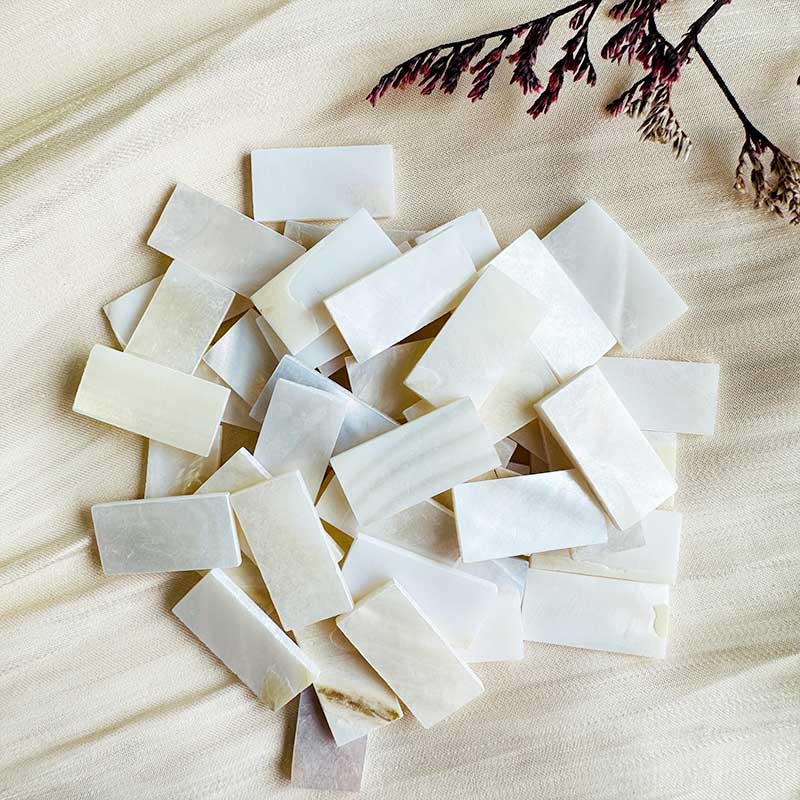 50pc Rectangle Mother of Pearl Mosaic Tiles Natural Shell Square Mosaic Pieces for Home Decoration Crafts Materials Hobbies 97
