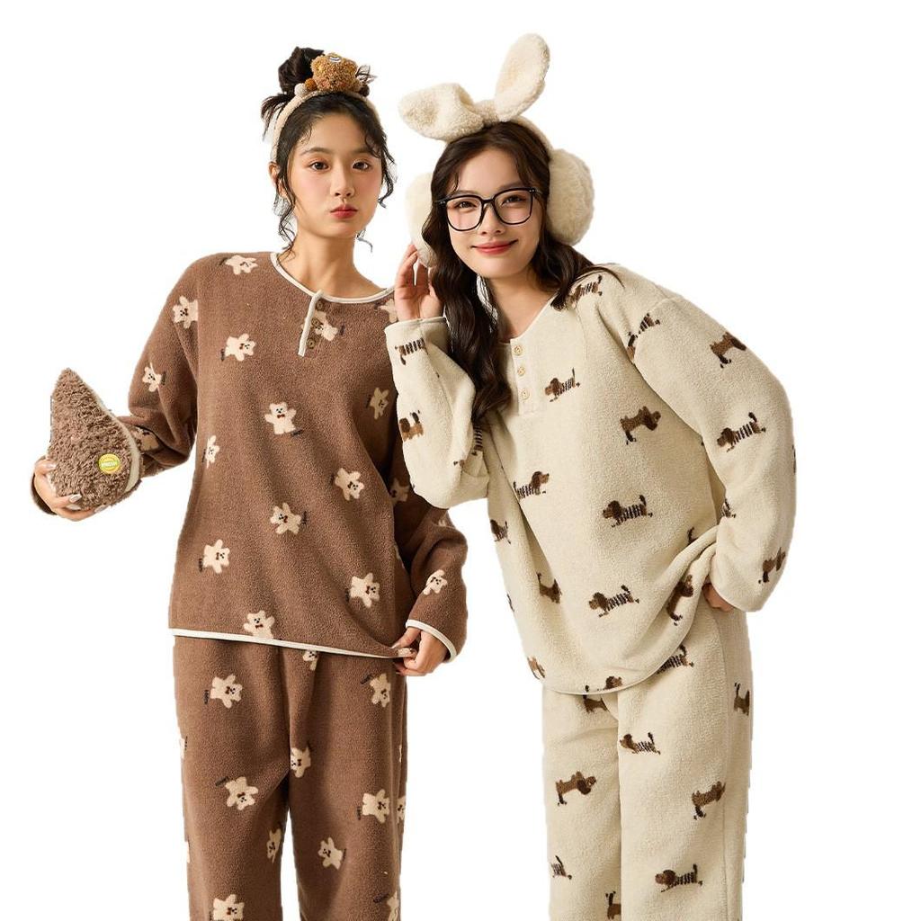 Gemütliches Cartoon Pullover Pyjama-Set für Damen - Japanischer & Koreanischer Stil, Perfekt für Zuhause oder Unterwegs