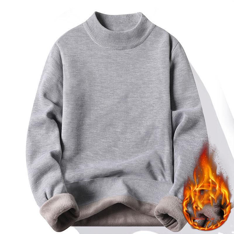 Men's Knitwear Sweater New Autumn/Winter Mock Neck Sweatshirts Solid Color Pullovers Man Brand Casual Mens Clothing