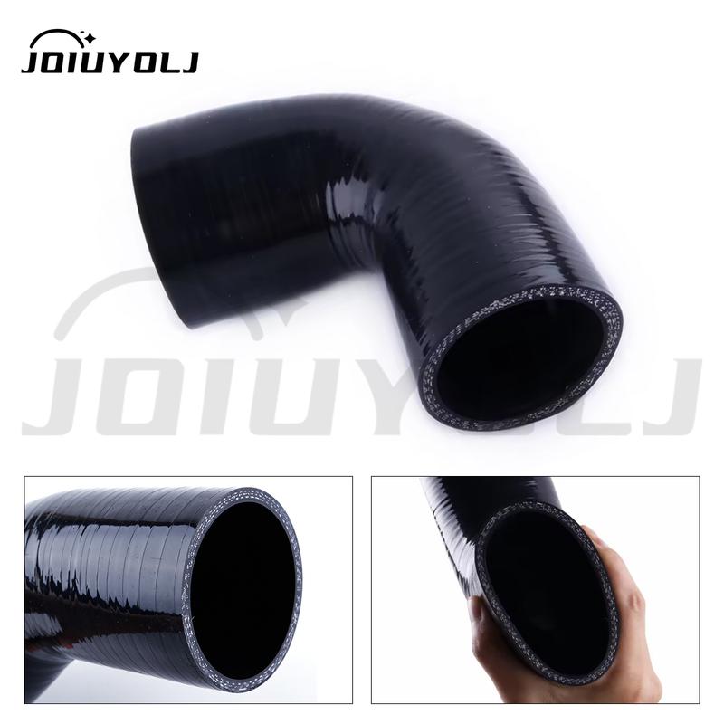 3Ply Black 102mm Leg Length 90 Degree Reduce Elbow General Silicone Coolant Intercooler Pipe Tube Hose ID 55 57 60 63 64 mm ID-60-63mm