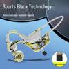 AKZ-G9 Vibration Bone Conduction Bluetooth Earphones with Card Slot, Digital Display, Neckband Design, and Long Battery Life.