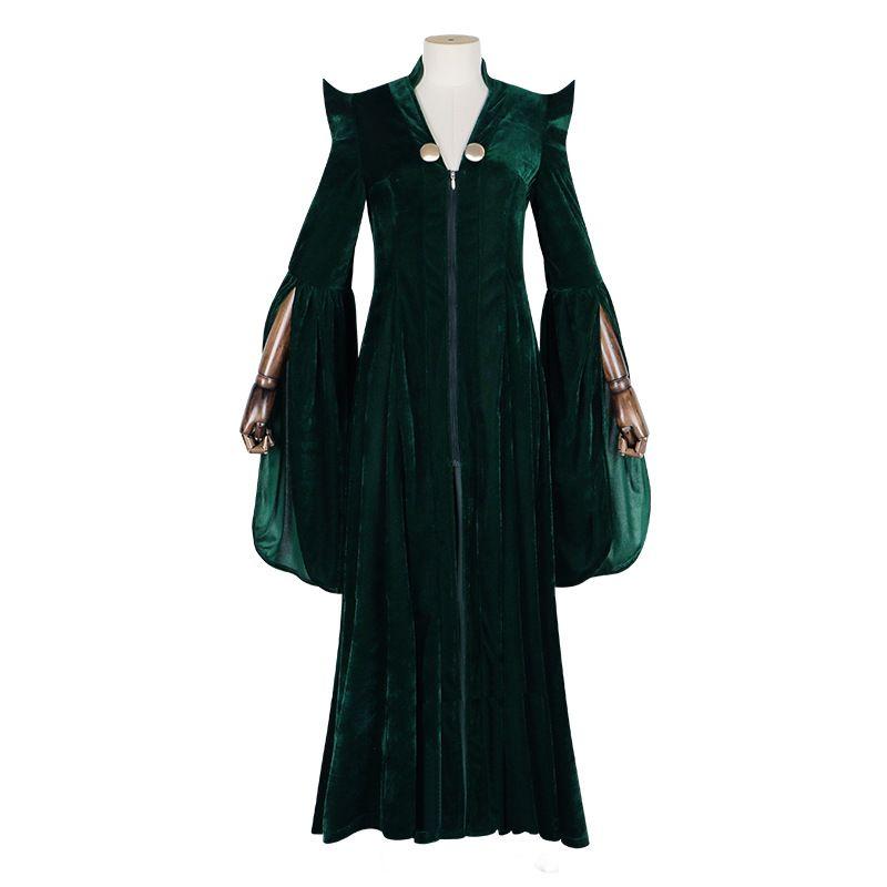 Harry Potter Cosplay Costume Professor Minerva Mcgonagall Cosplay Robe Costume Cosplay Halloween Performance Costume Principal s Suit (Robe + Hat) XS