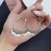 Simple Iron Mixture Round Earrings Sparkling Sequins Detailing Decoration Drop Everyday Jewelry